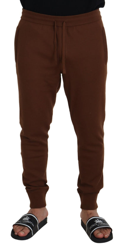 Dolce & Gabbana Elegant Brown Cashmere Jogger Pants Dolce & Gabbana