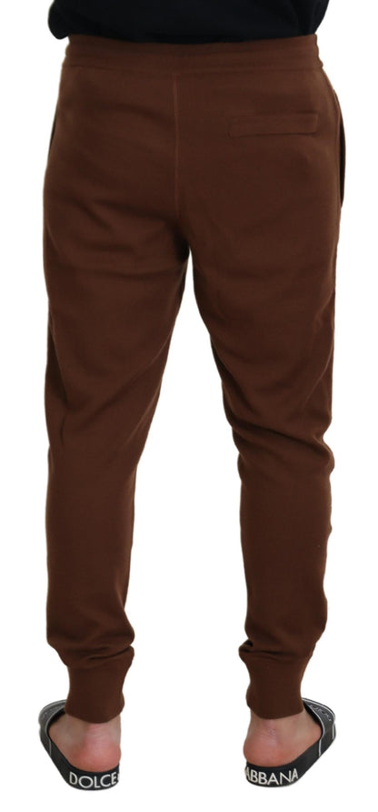 Dolce & Gabbana Elegant Brown Cashmere Jogger Pants Dolce & Gabbana