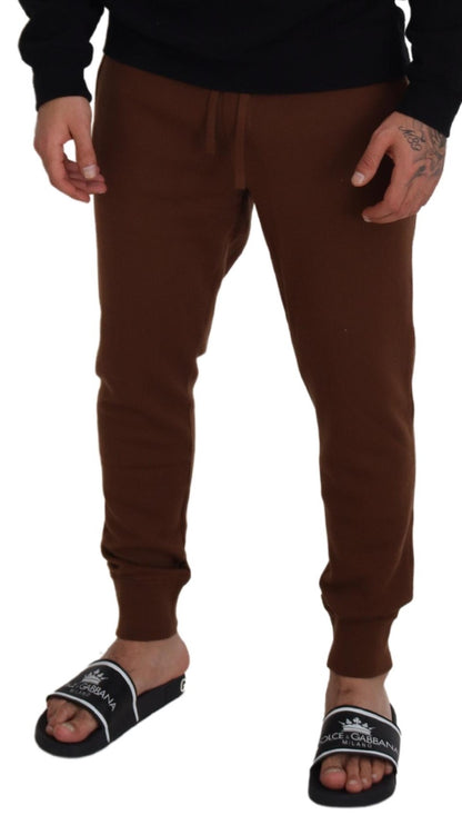 Dolce & Gabbana Elegant Brown Cashmere Jogger Pants Dolce & Gabbana