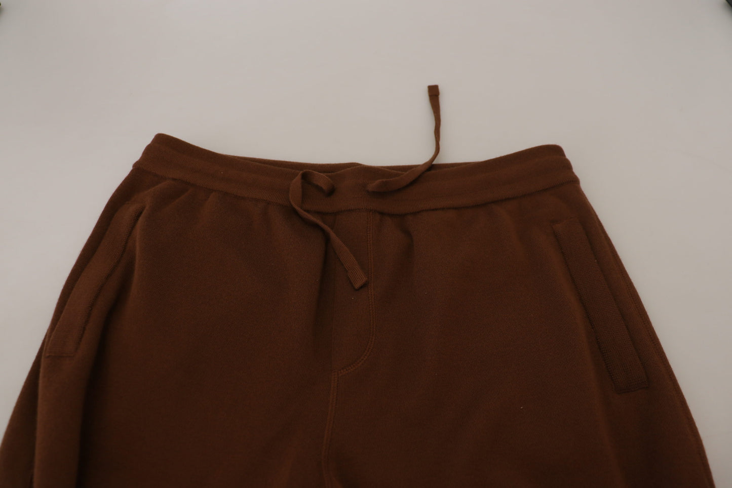 Dolce & Gabbana Elegant Brown Cashmere Jogger Pants Dolce & Gabbana