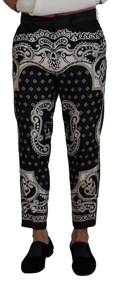 Dolce & Gabbana Elegant Bandana Print Silk-Cotton Pants Dolce & Gabbana