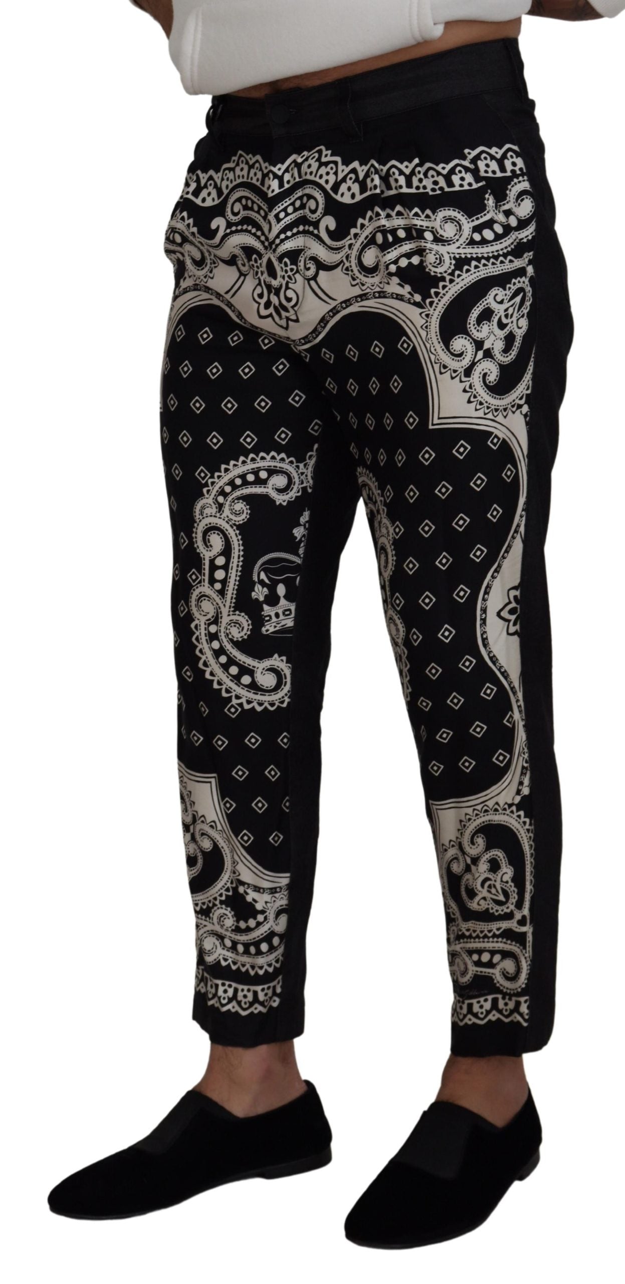 Dolce & Gabbana Elegant Bandana Print Silk-Cotton Pants Dolce & Gabbana