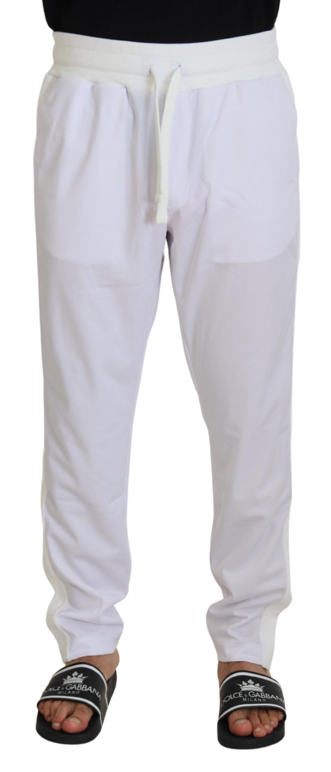 Dolce & Gabbana Elegant White Jogger Pants for Sophisticated Comfort Dolce & Gabbana