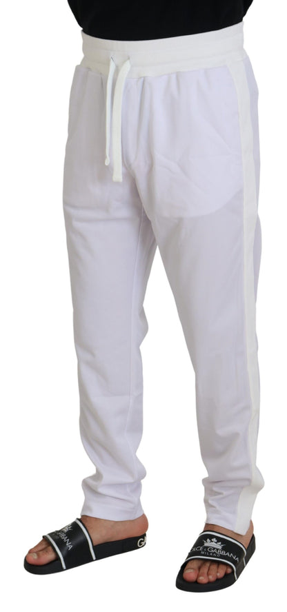 Dolce & Gabbana Elegant White Jogger Pants for Sophisticated Comfort Dolce & Gabbana