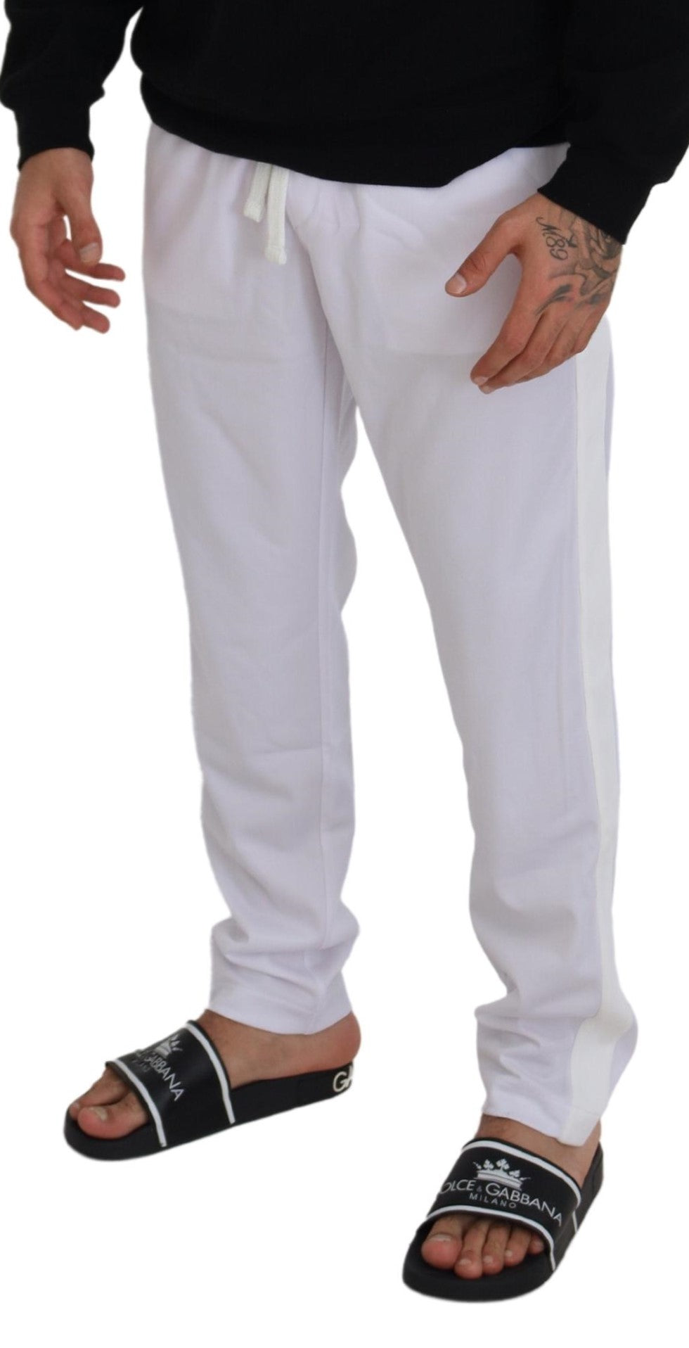 Dolce & Gabbana Elegant White Jogger Pants for Sophisticated Comfort Dolce & Gabbana