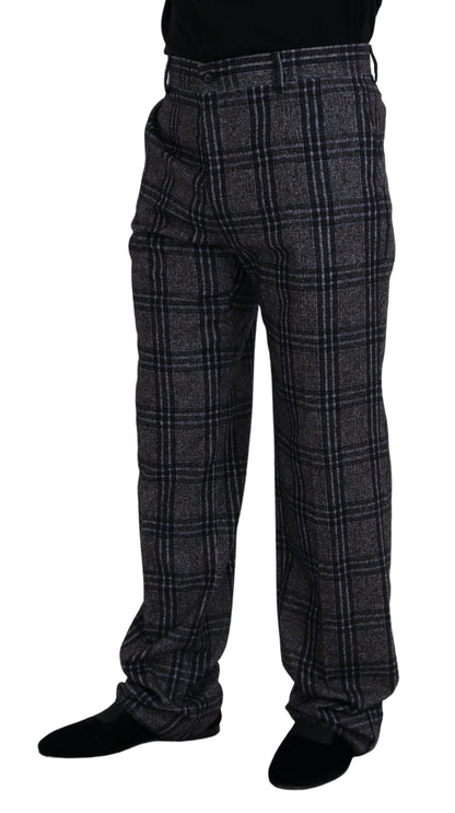 Dolce & Gabbana Elegant Gray Checkered Alpaca Blend Pants Dolce & Gabbana