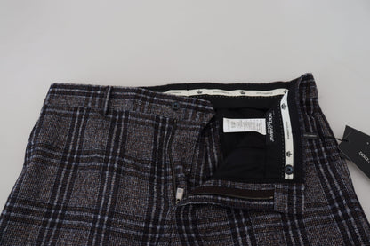 Dolce & Gabbana Elegant Gray Checkered Alpaca Blend Pants Dolce & Gabbana