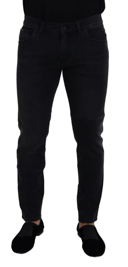 Dolce & Gabbana Sleek Black Cotton Blend Denim Pants Dolce & Gabbana