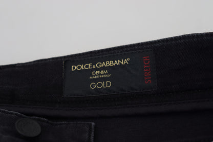 Dolce & Gabbana Sleek Black Cotton Blend Denim Pants Dolce & Gabbana