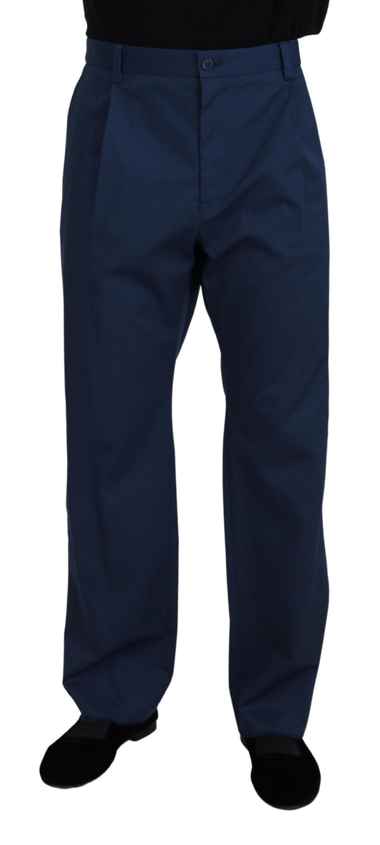 Dolce & Gabbana Elegant Blue Cotton Blend Pants for Men Dolce & Gabbana