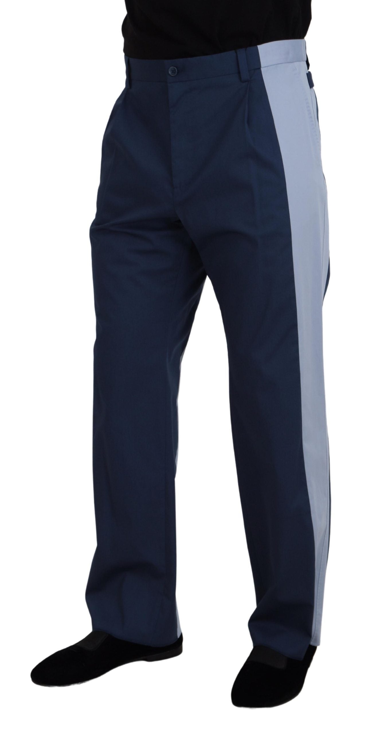 Dolce & Gabbana Elegant Blue Cotton Blend Pants for Men Dolce & Gabbana