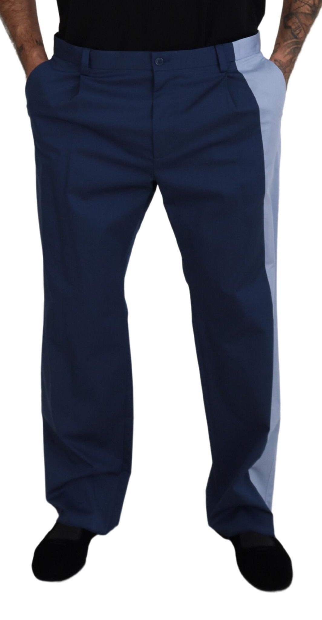 Dolce & Gabbana Elegant Blue Cotton Blend Pants for Men Dolce & Gabbana