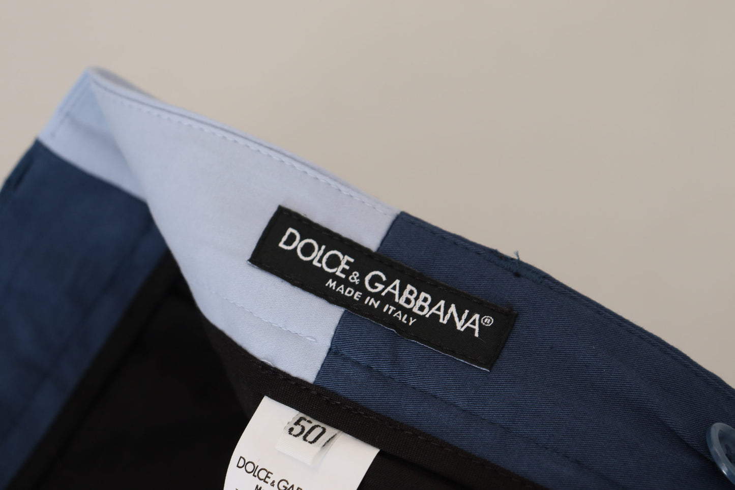 Dolce & Gabbana Elegant Blue Cotton Blend Pants for Men Dolce & Gabbana