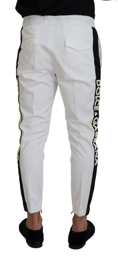 Dolce & Gabbana Elegant White Cotton Jogger Pants Dolce & Gabbana