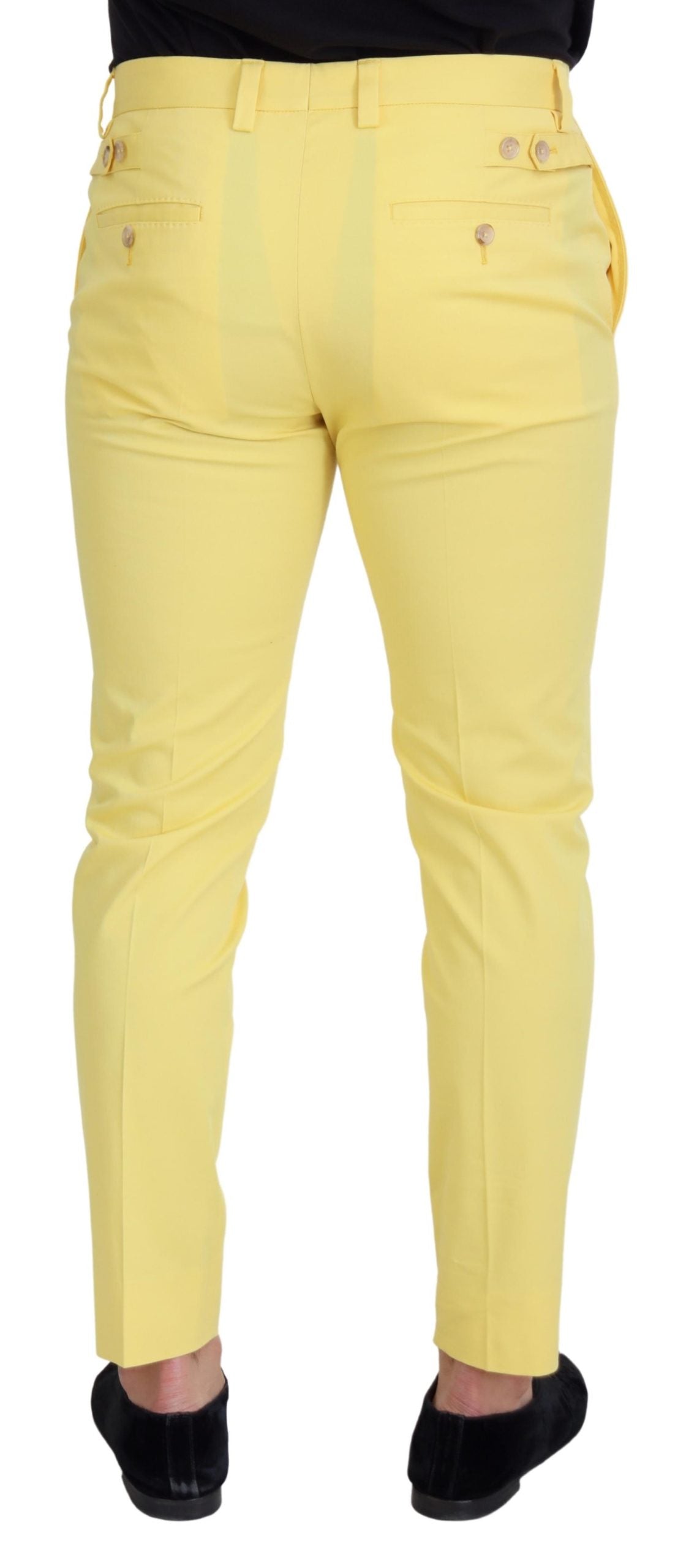 Dolce & Gabbana Sun-Kissed Yellow Cotton Trousers Dolce & Gabbana