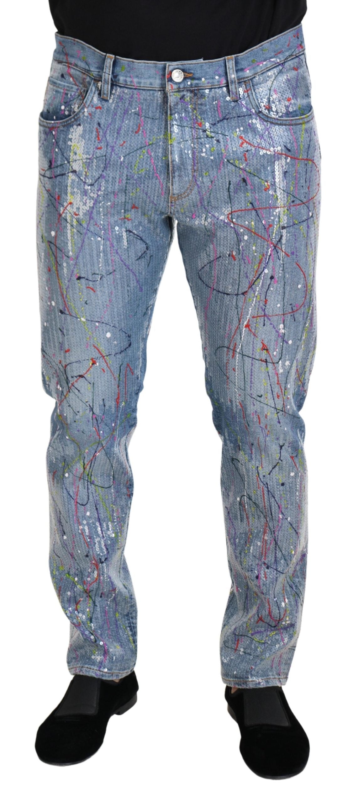 Dolce & Gabbana Exquisite Color Splash Denim Pants Dolce & Gabbana