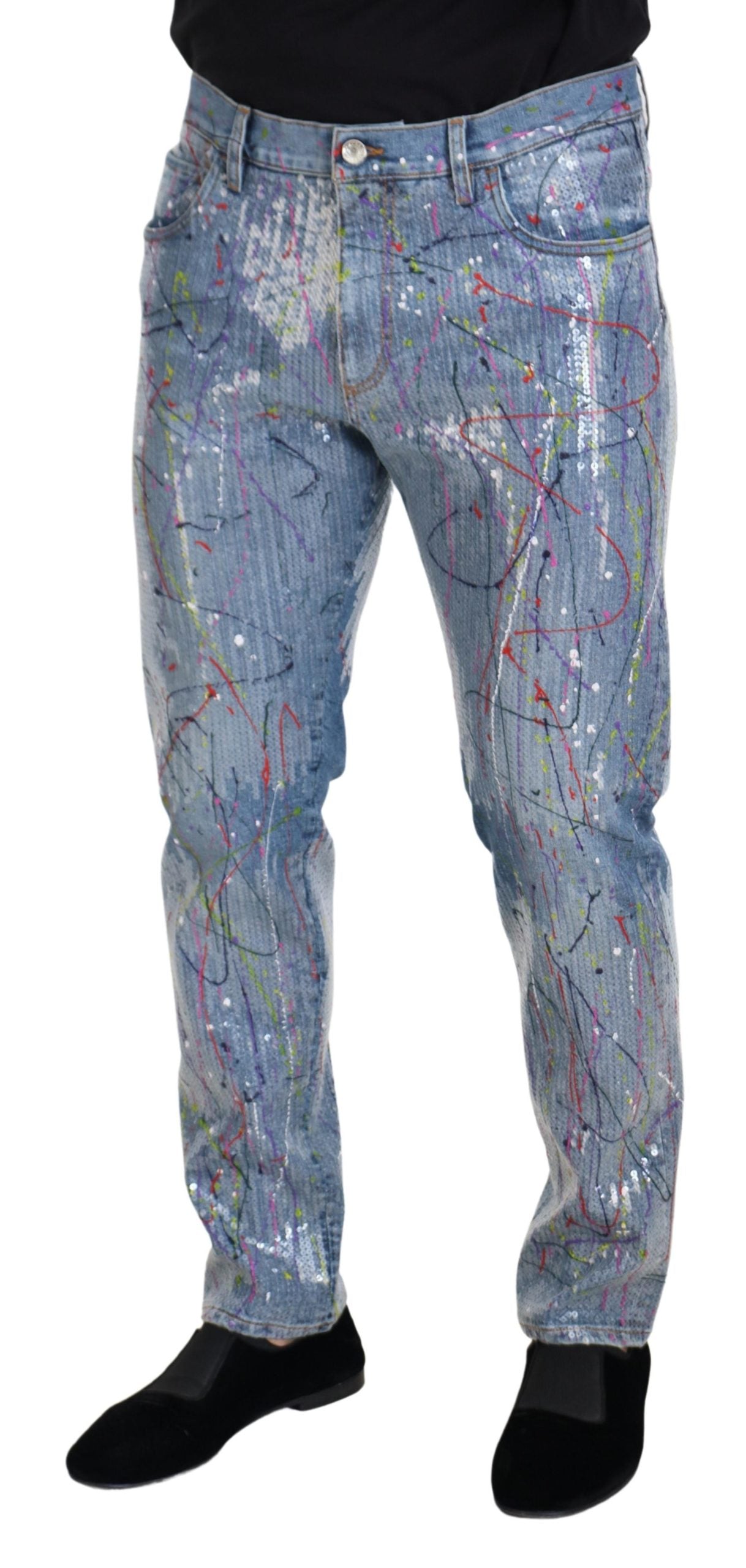 Dolce & Gabbana Exquisite Color Splash Denim Pants Dolce & Gabbana