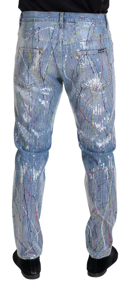 Dolce & Gabbana Exquisite Color Splash Denim Pants Dolce & Gabbana