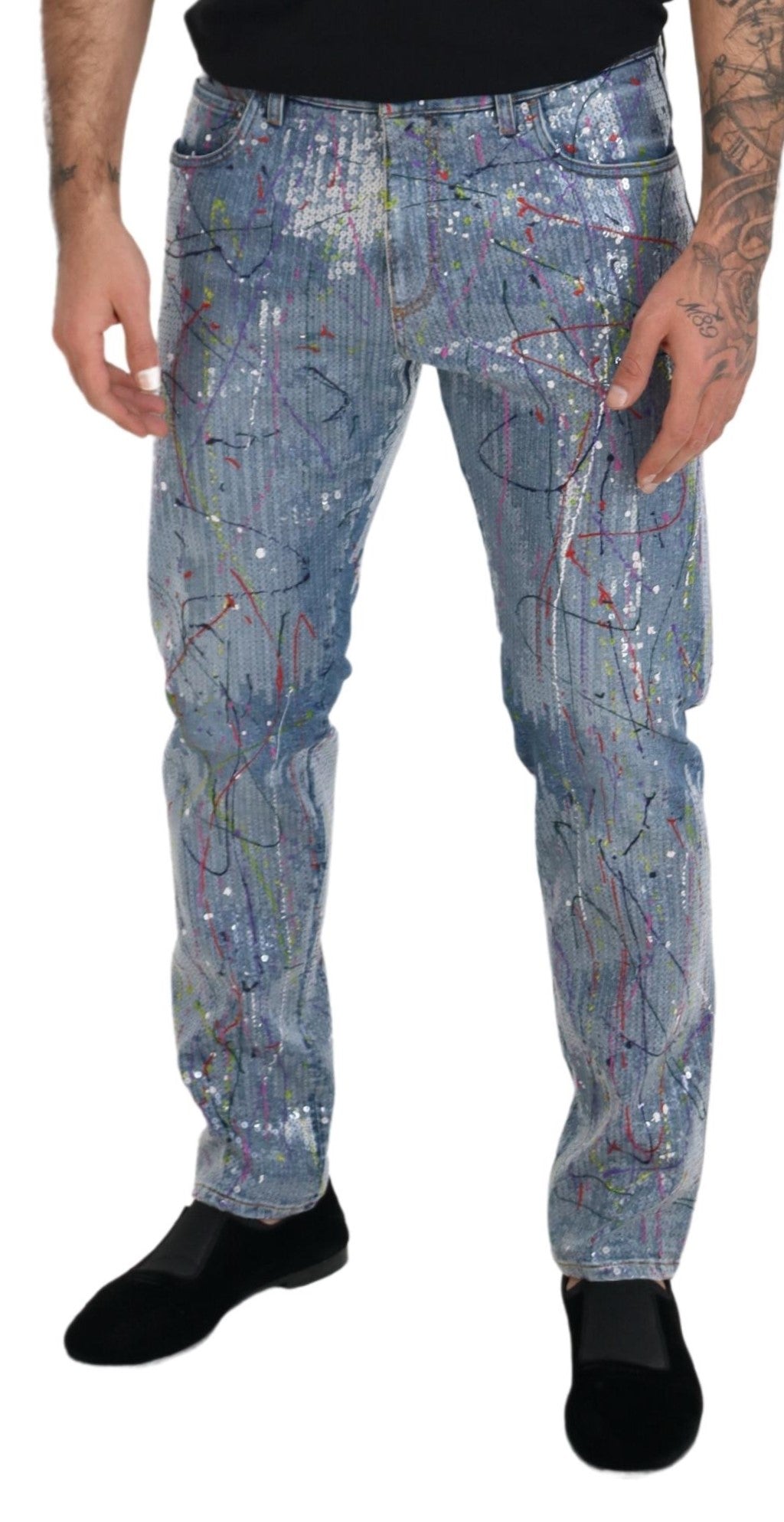 Dolce & Gabbana Exquisite Color Splash Denim Pants Dolce & Gabbana