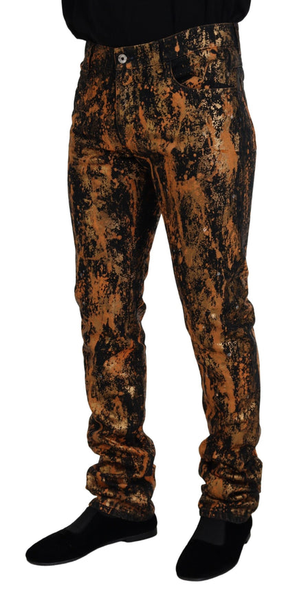 Dolce & Gabbana Golden Ash Cotton Denim Pants Dolce & Gabbana