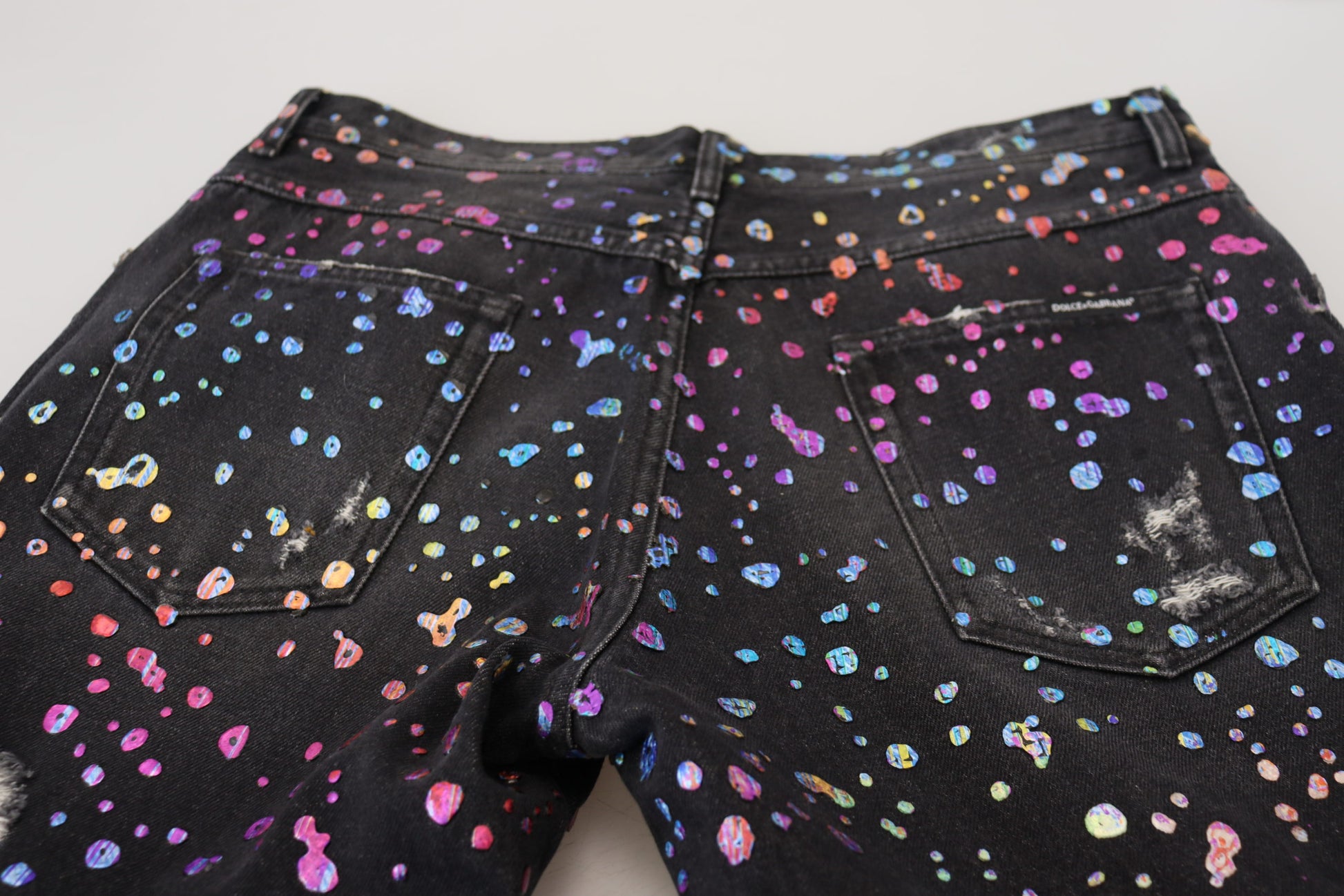 Dolce & Gabbana Elegant Multicolor Printed Denim Pants