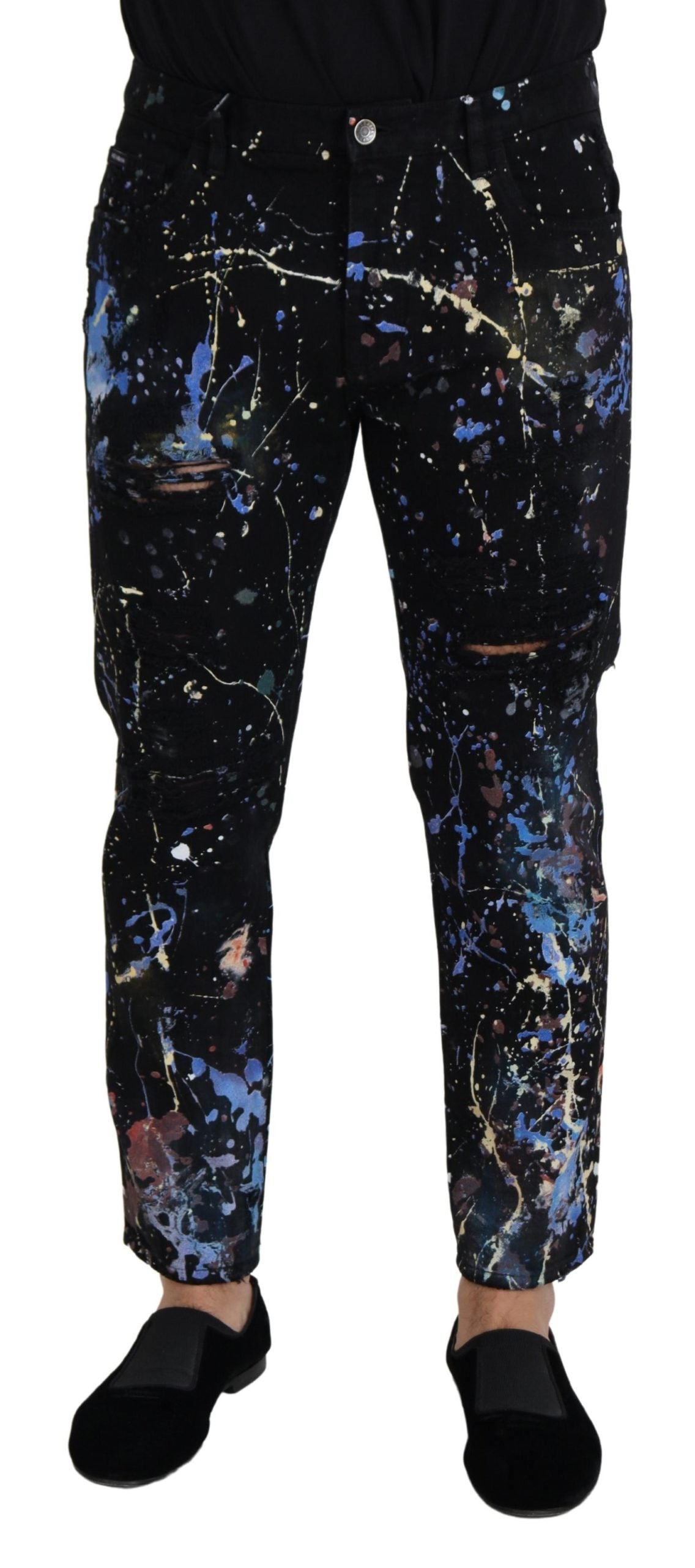 Dolce & Gabbana Exquisite Color Splash Print Denim Pants Dolce & Gabbana