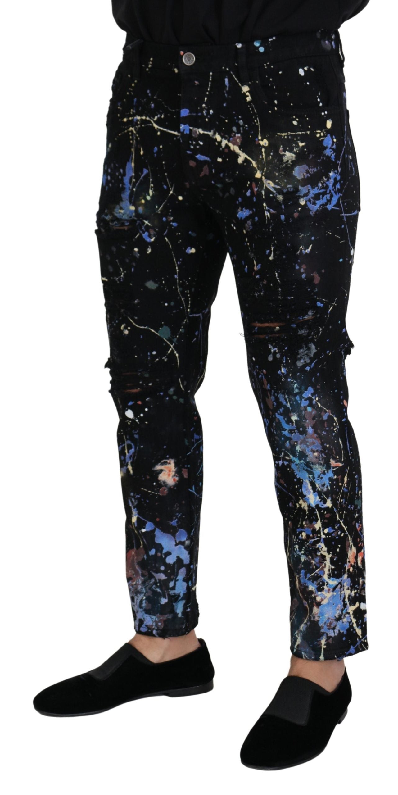 Dolce & Gabbana Exquisite Color Splash Print Denim Pants Dolce & Gabbana