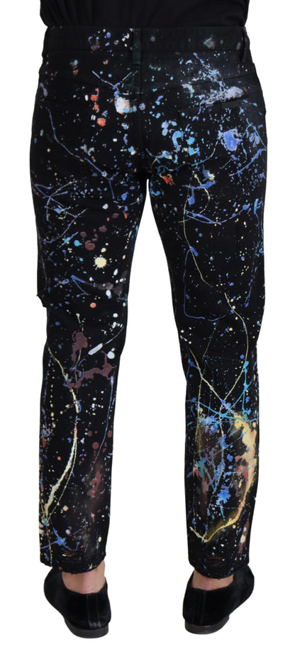 Dolce & Gabbana Exquisite Color Splash Print Denim Pants Dolce & Gabbana