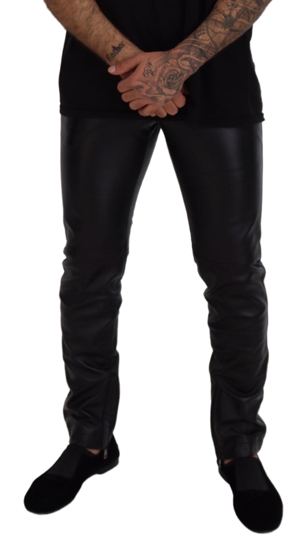 Dolce & Gabbana Elegant Black Agnello Trousers for Men Dolce & Gabbana