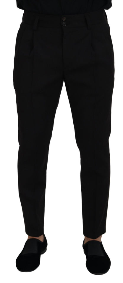 Dolce & Gabbana Elegant Black Virgin Wool Trousers Dolce & Gabbana