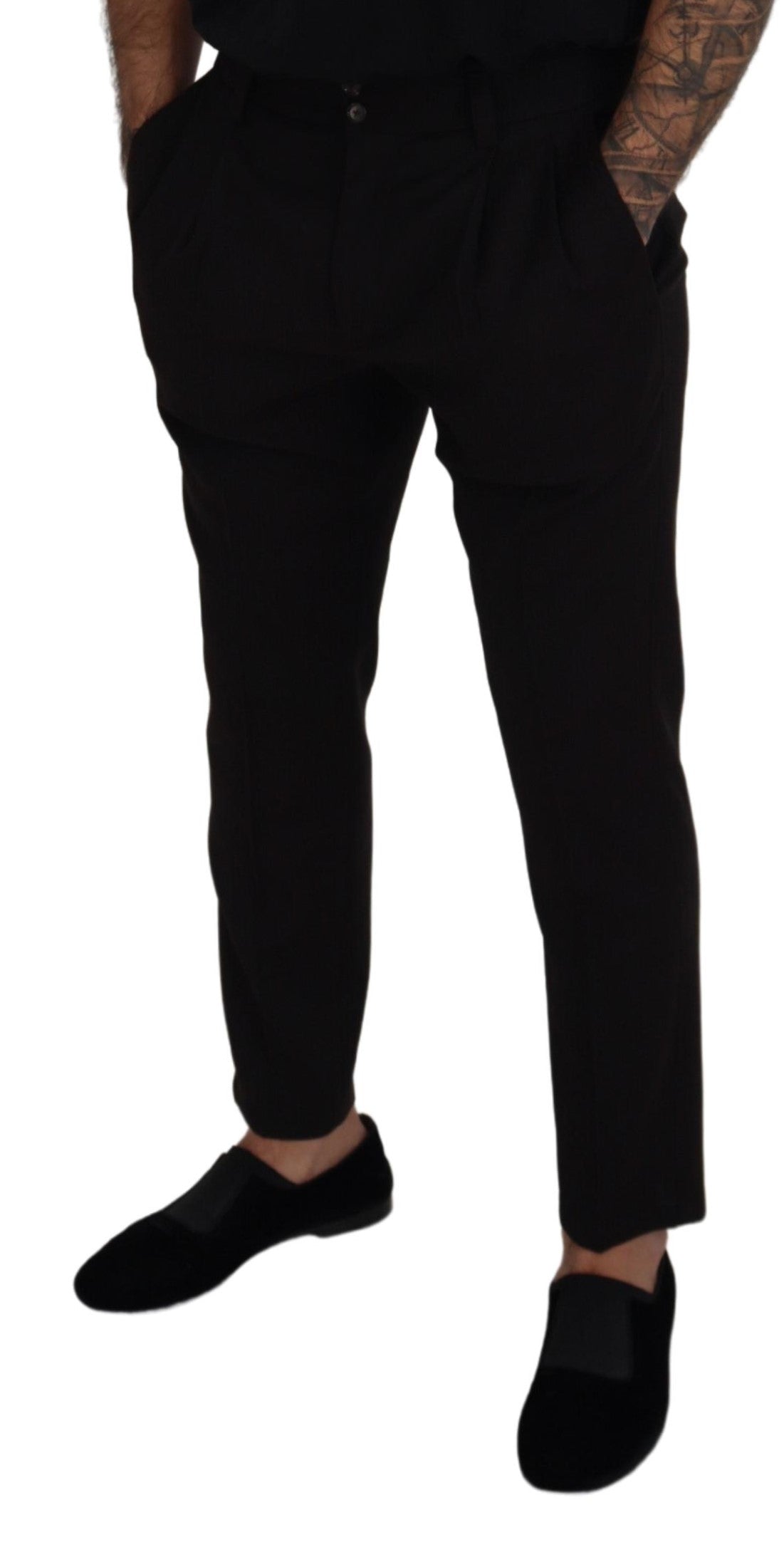 Dolce & Gabbana Elegant Black Virgin Wool Trousers Dolce & Gabbana