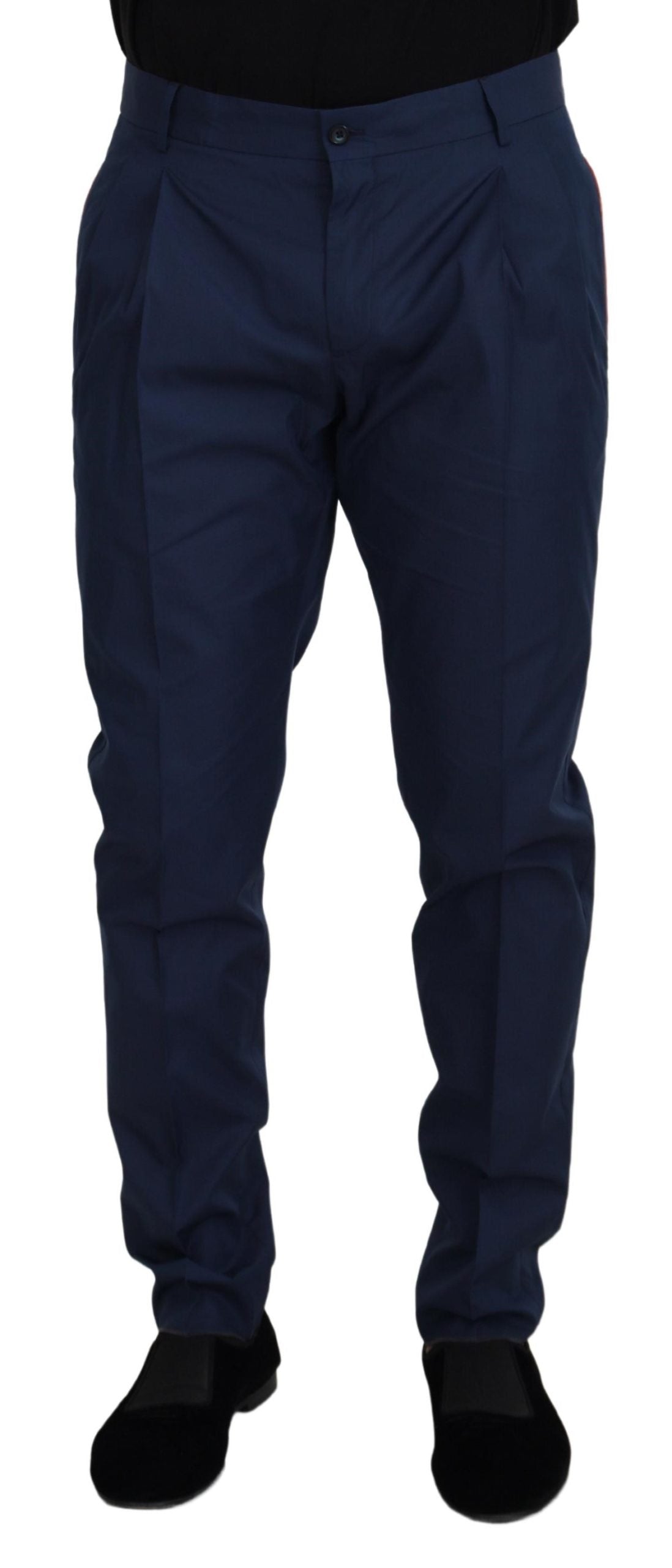 Dolce & Gabbana Elegant Blue Cotton Silk Pants Dolce & Gabbana