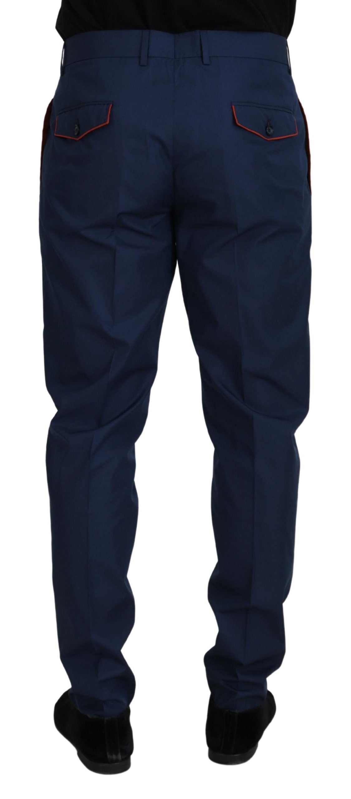 Dolce & Gabbana Elegant Blue Cotton Silk Pants Dolce & Gabbana