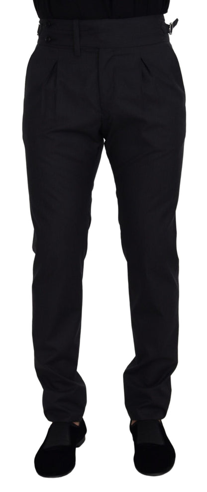 Dolce & Gabbana Elegant Dark Grey Wool Silk Pants Dolce & Gabbana