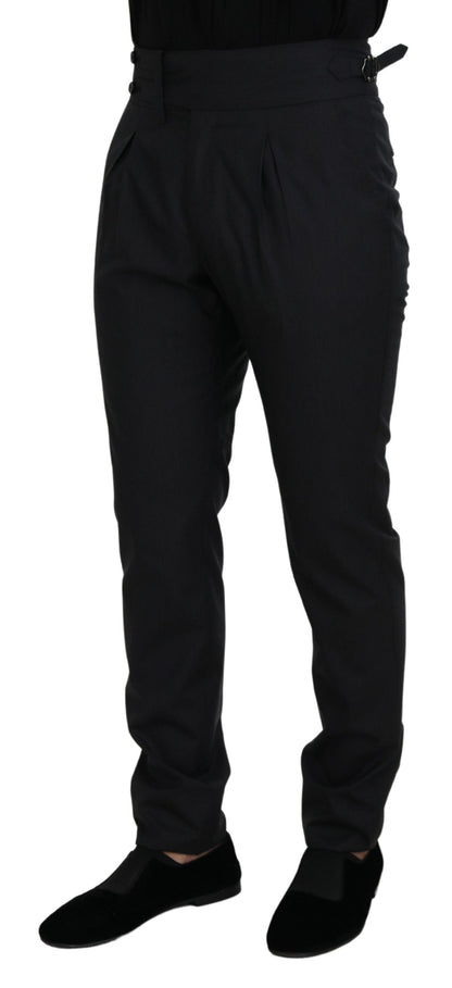 Dolce & Gabbana Elegant Dark Grey Wool Silk Pants Dolce & Gabbana