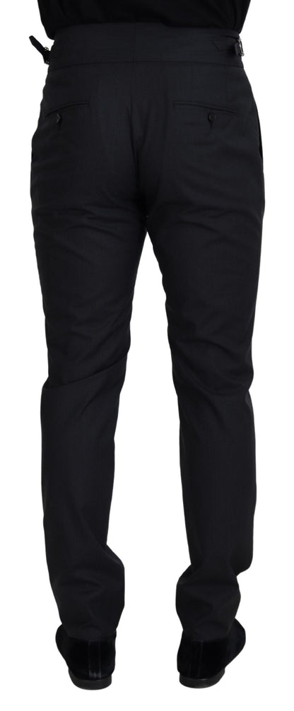 Dolce & Gabbana Elegant Dark Grey Wool Silk Pants Dolce & Gabbana