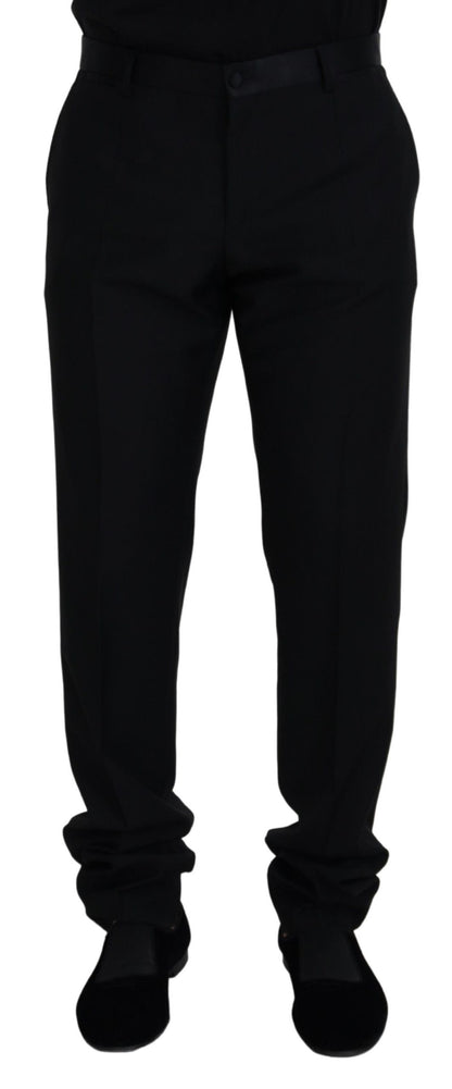 Dolce & Gabbana Elegant Black Virgin Wool Blend Trousers Dolce & Gabbana