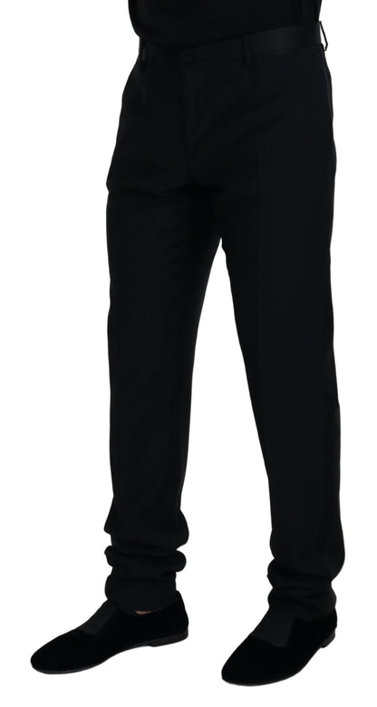 Dolce & Gabbana Elegant Black Virgin Wool Blend Trousers Dolce & Gabbana