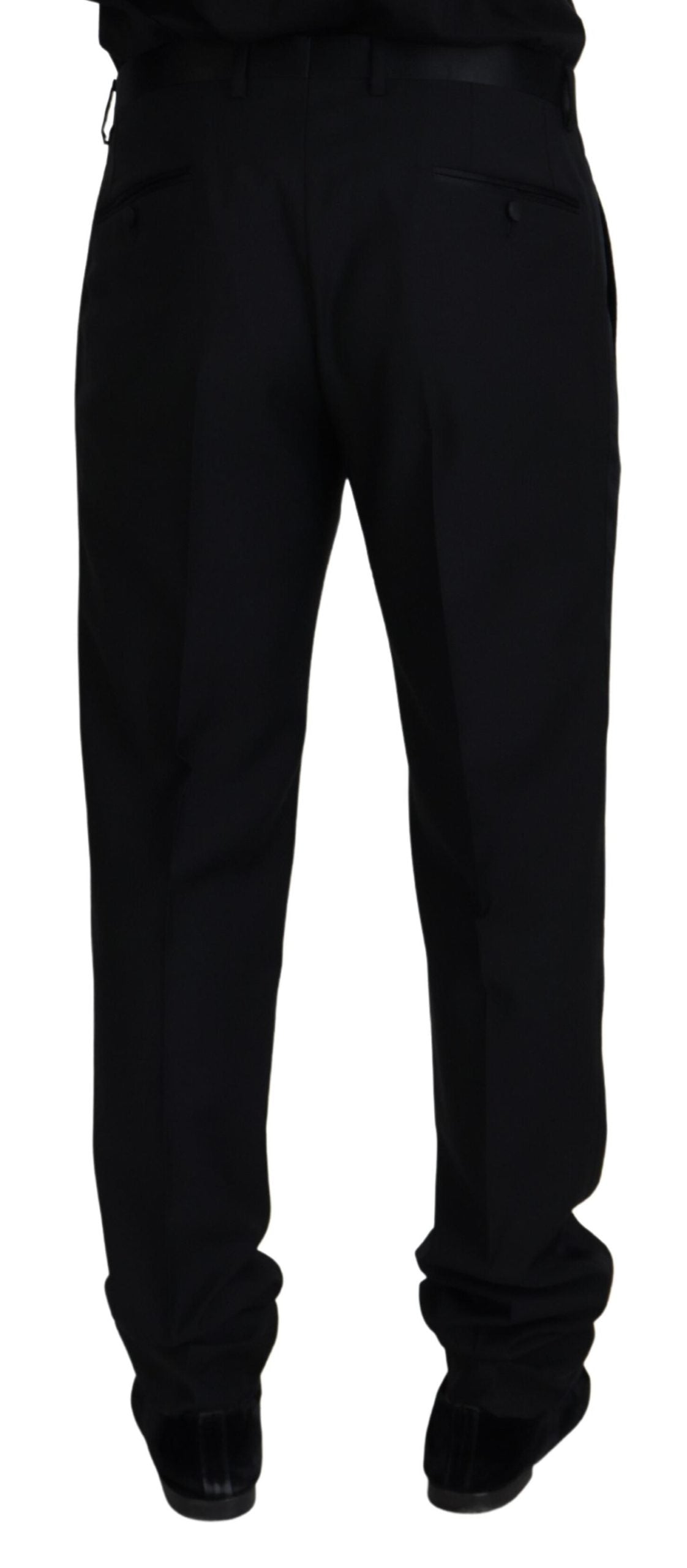 Dolce & Gabbana Elegant Black Virgin Wool Blend Trousers Dolce & Gabbana