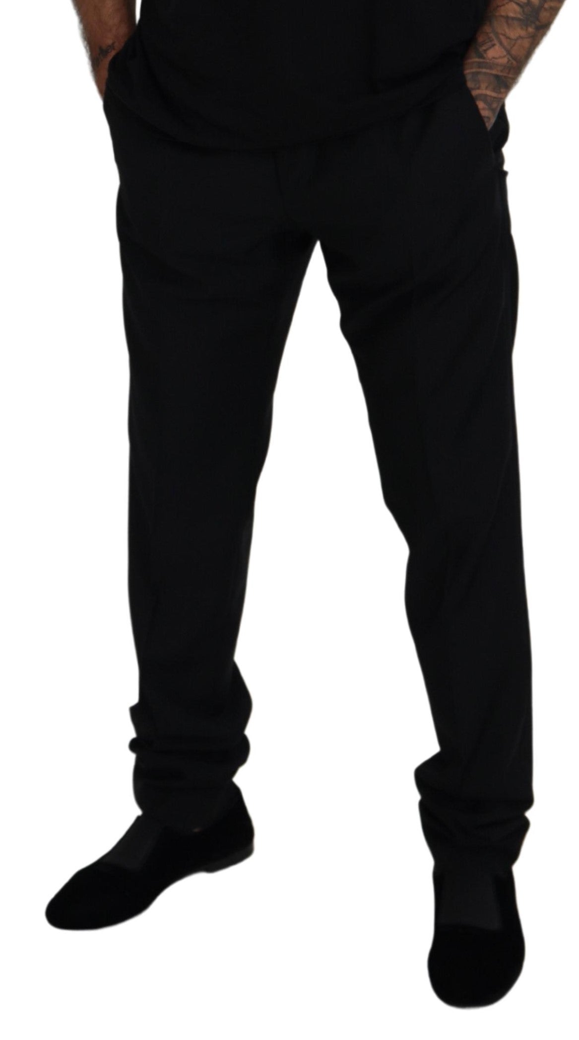 Dolce & Gabbana Elegant Black Virgin Wool Blend Trousers Dolce & Gabbana