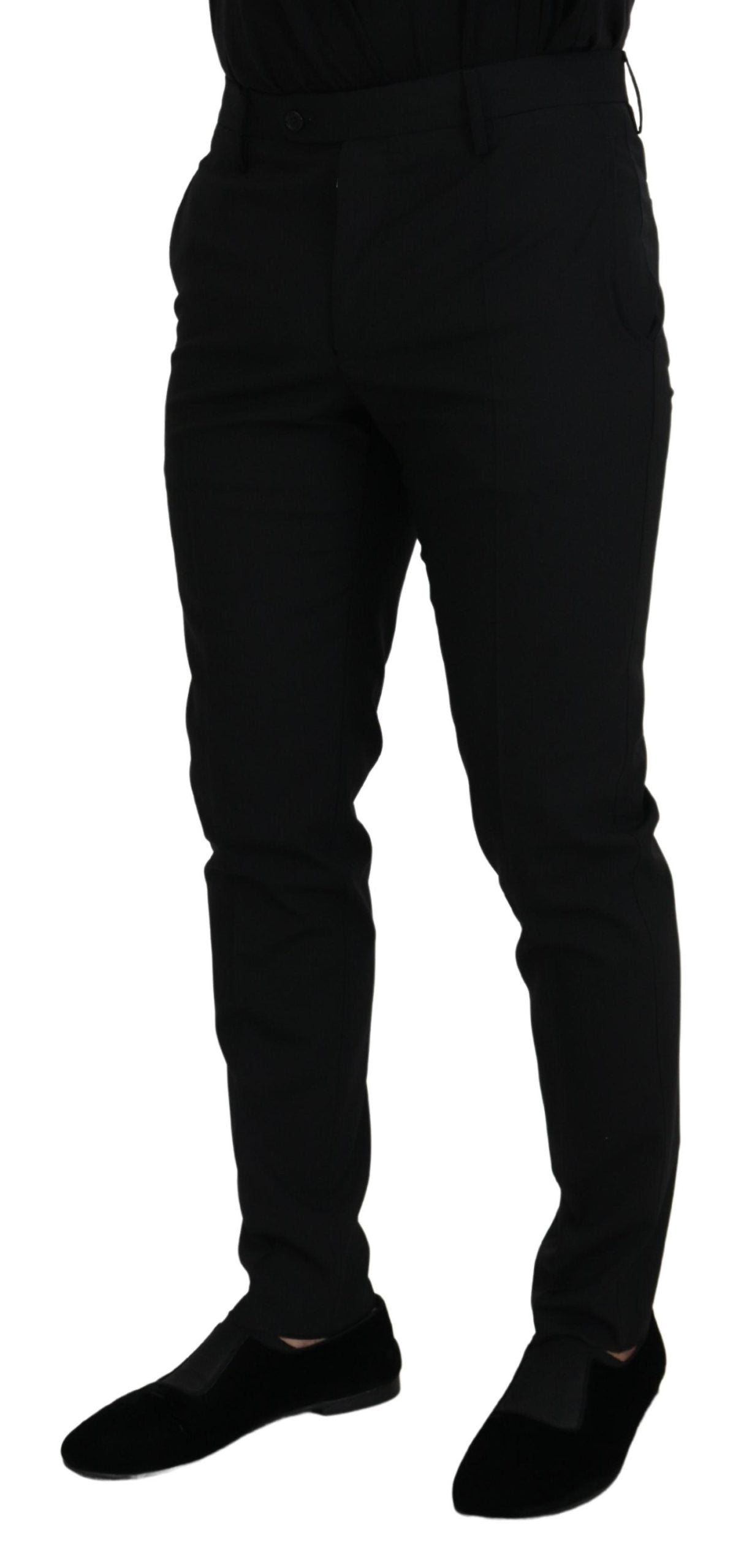 Dolce & Gabbana Elegant Black Wool-Blend Trousers Dolce & Gabbana