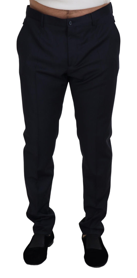 Dolce & Gabbana Elegant Blue Wool Blend Trousers Dolce & Gabbana