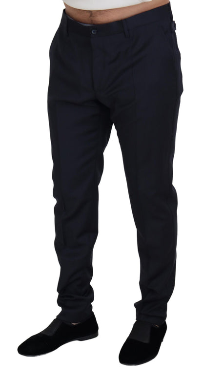 Dolce & Gabbana Elegant Blue Wool Blend Trousers Dolce & Gabbana