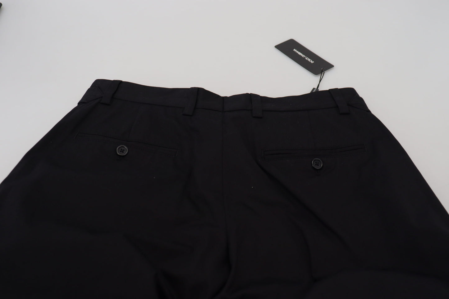 Dolce & Gabbana Sleek Black Italian Designer Pants with Side Buckle Dolce & Gabbana