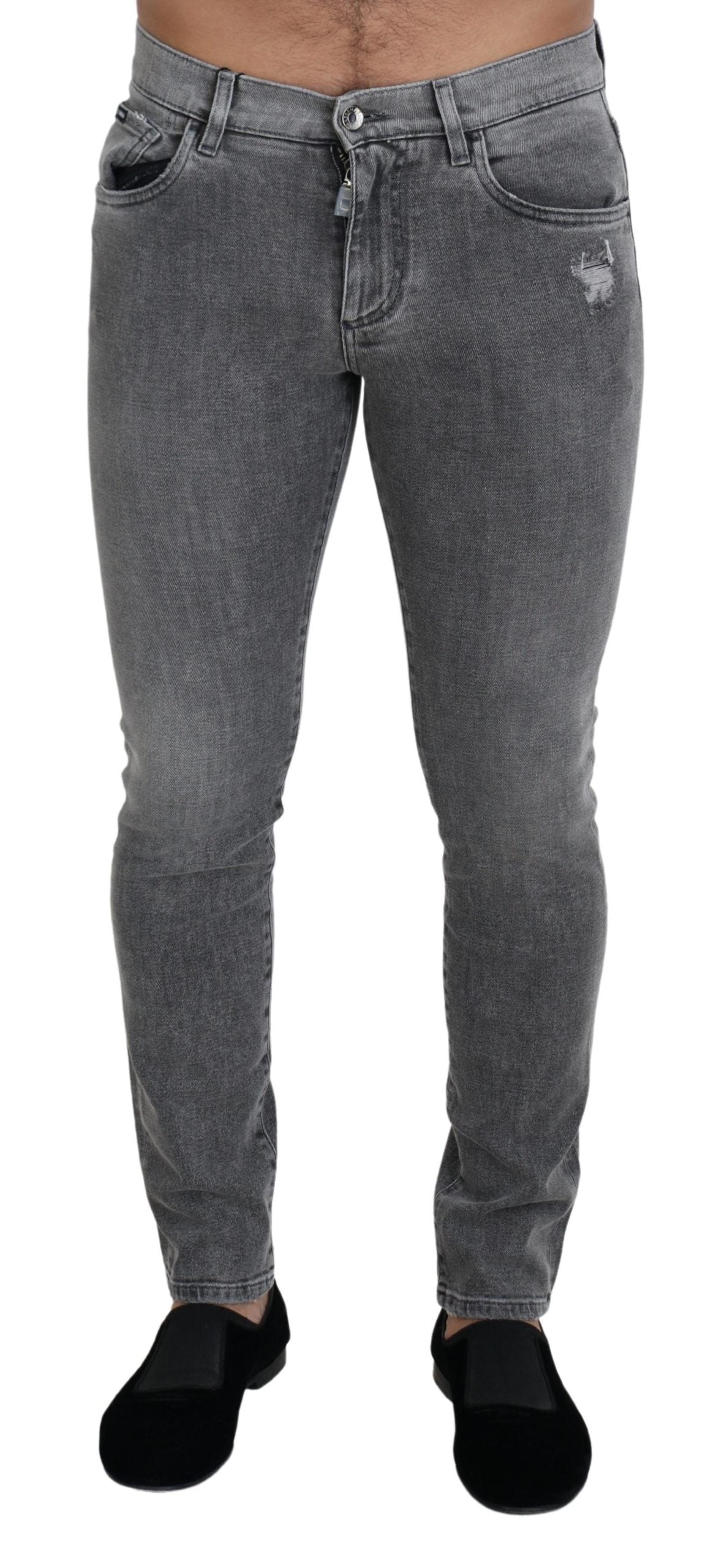 Dolce & Gabbana Chic Grey Washed Denim Pants Dolce & Gabbana