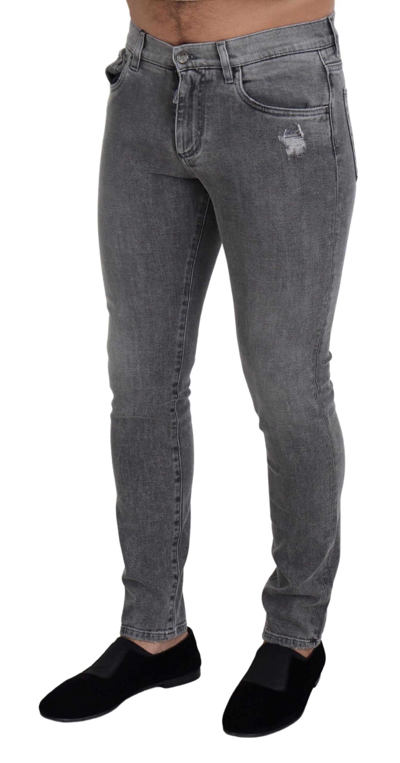 Dolce & Gabbana Chic Grey Washed Denim Pants Dolce & Gabbana