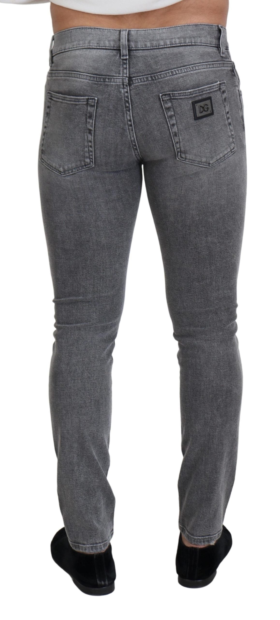 Dolce & Gabbana Chic Grey Washed Denim Pants Dolce & Gabbana