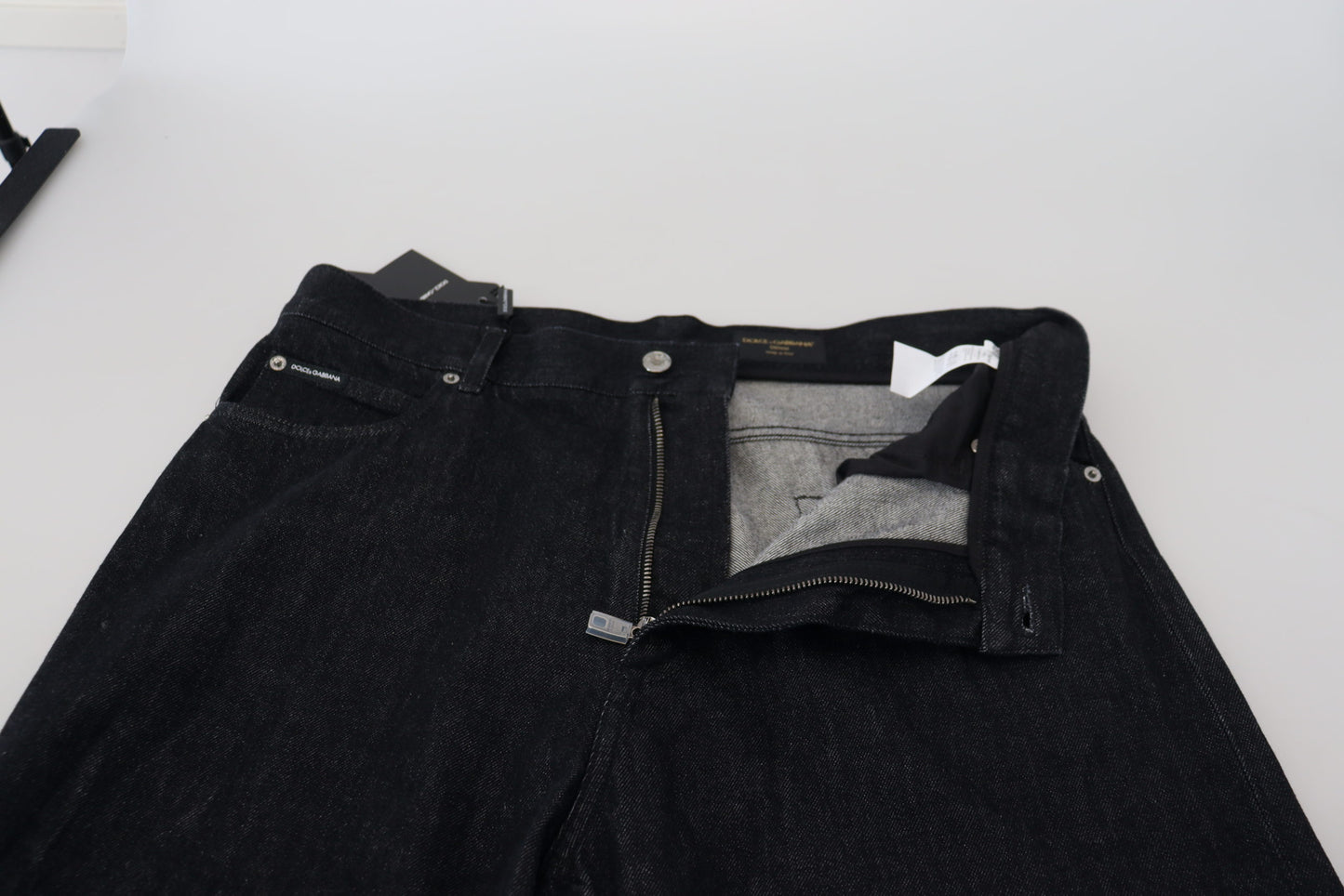 Dolce & Gabbana Elegant Black Washed Denim Pants Luxe Cotton Dolce & Gabbana