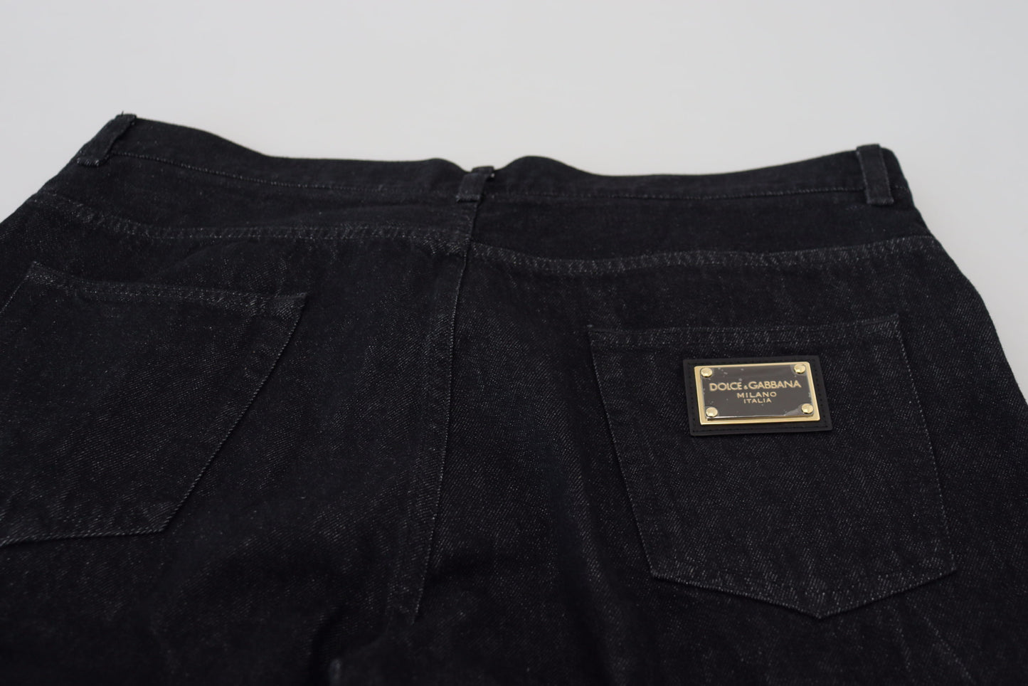 Dolce & Gabbana Elegant Black Washed Denim Pants Luxe Cotton Dolce & Gabbana