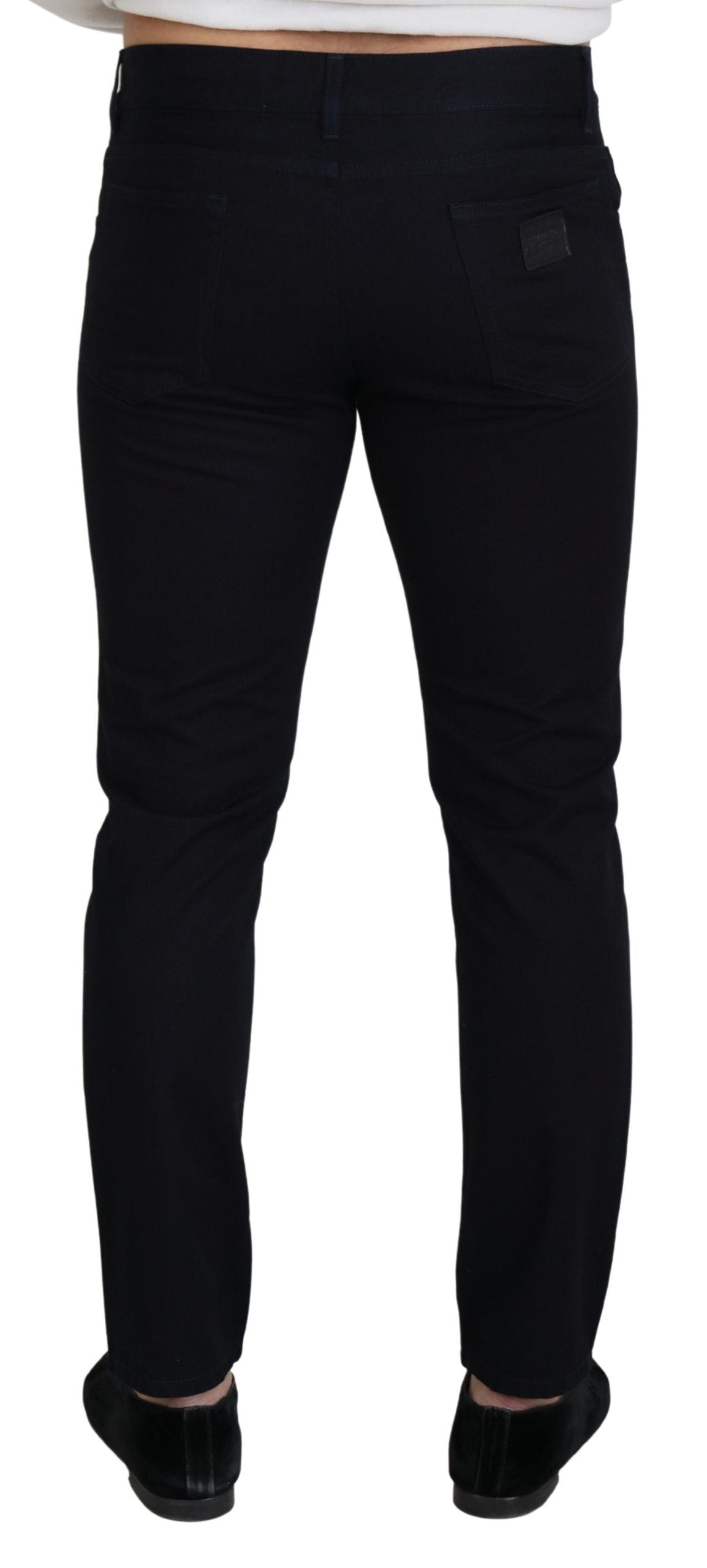 Dolce & Gabbana Elegant Black Silk Blend Denim Pants Dolce & Gabbana